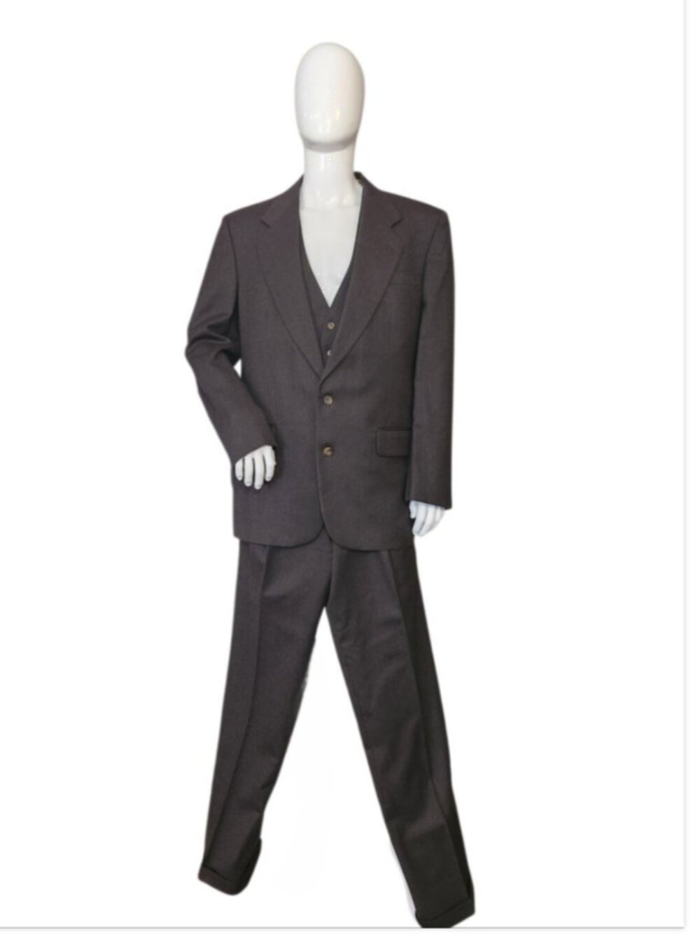 Vtg OSCAR DE LA RENTA WOOL 3 Piece SUIT Jacket, Vest and Pants